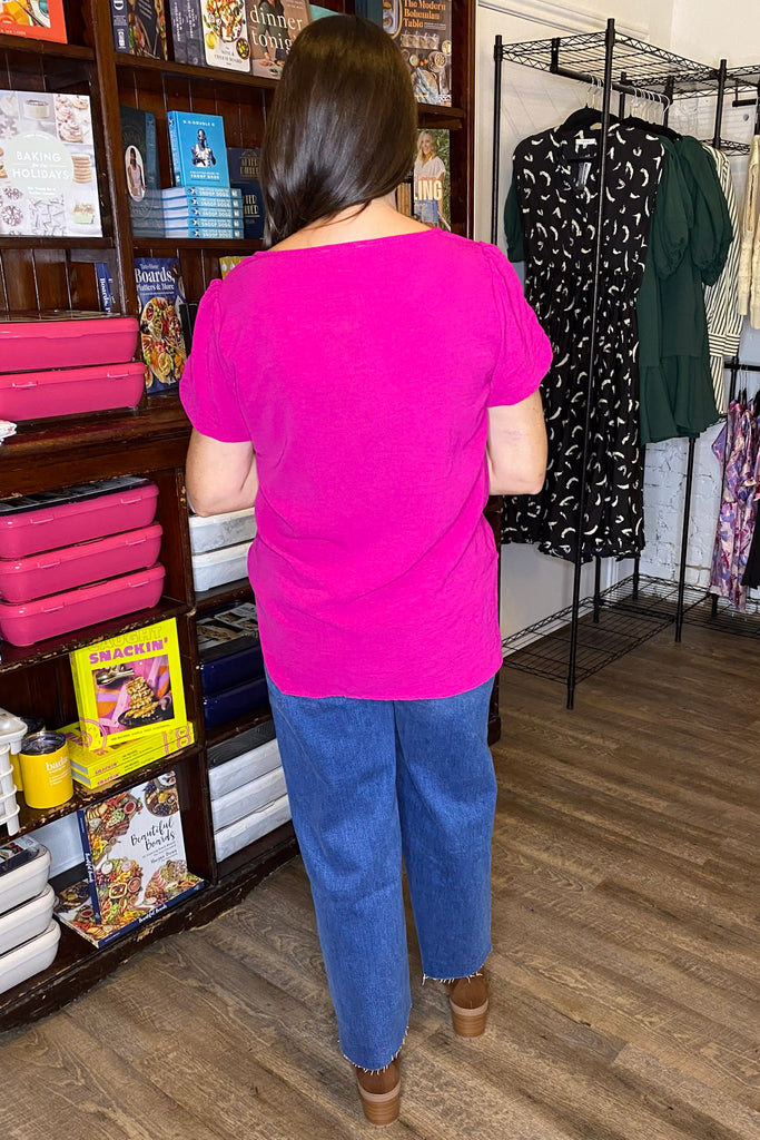 Wonder About You Magenta Top - Lyla's: Clothing, Decor & More - Plano Boutique