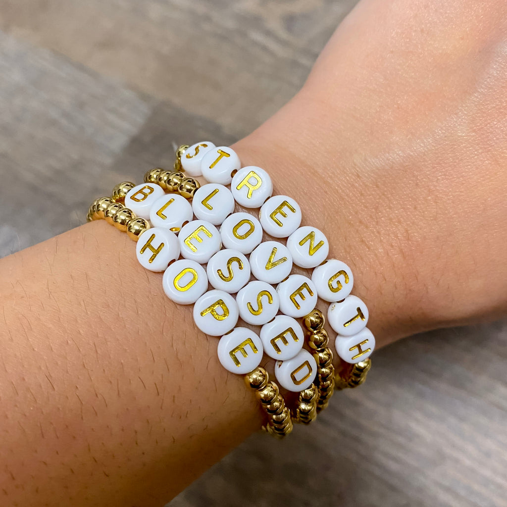 LOVE Beaded Bracelet - Lyla's: Clothing, Decor & More - Plano Boutique