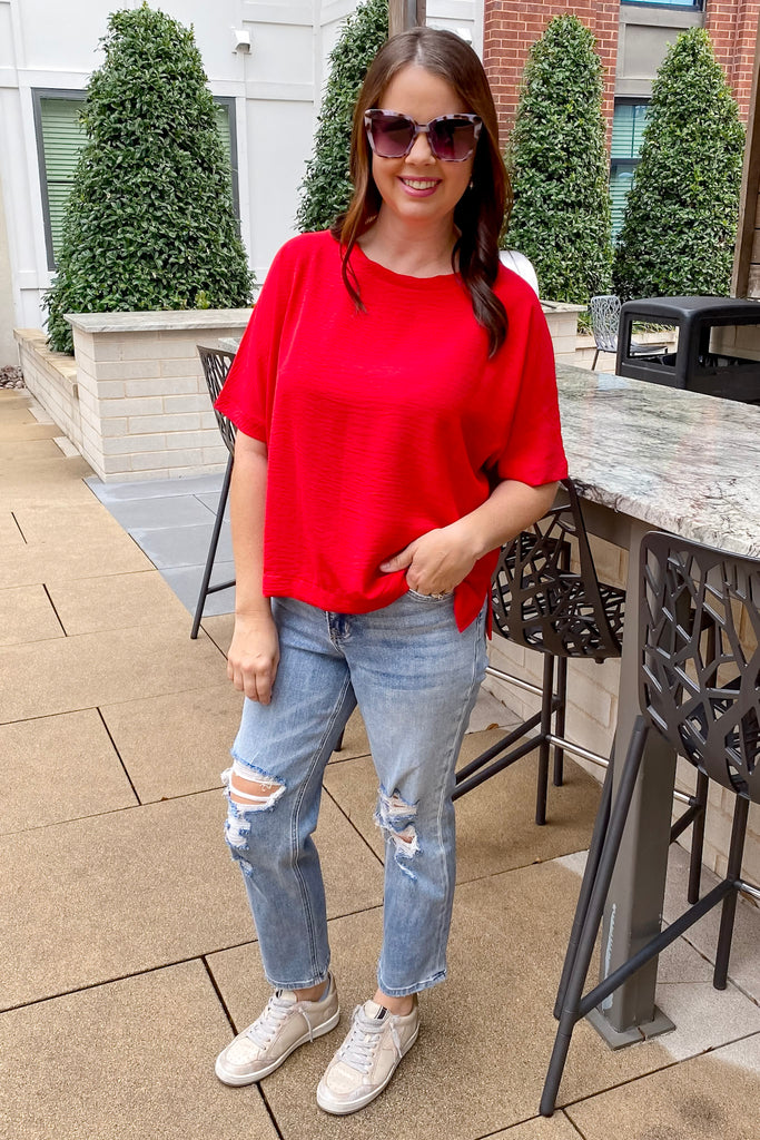 Belongs to Me Red Top - Lyla's: Clothing, Decor & More - Plano Boutique
