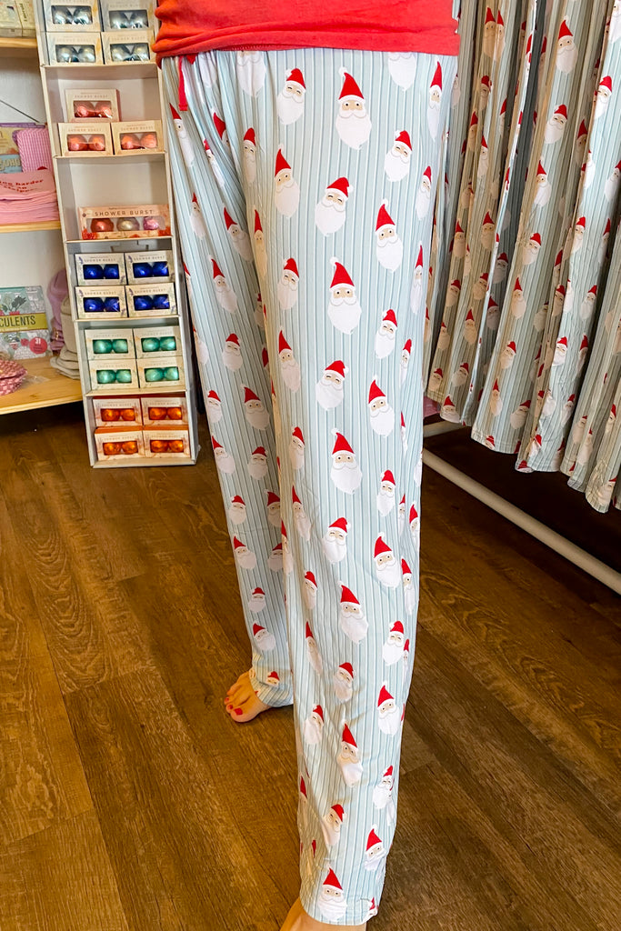 Jolly Santa Misty Blue Sleep Pants - Lyla's: Clothing, Decor & More - Plano Boutique