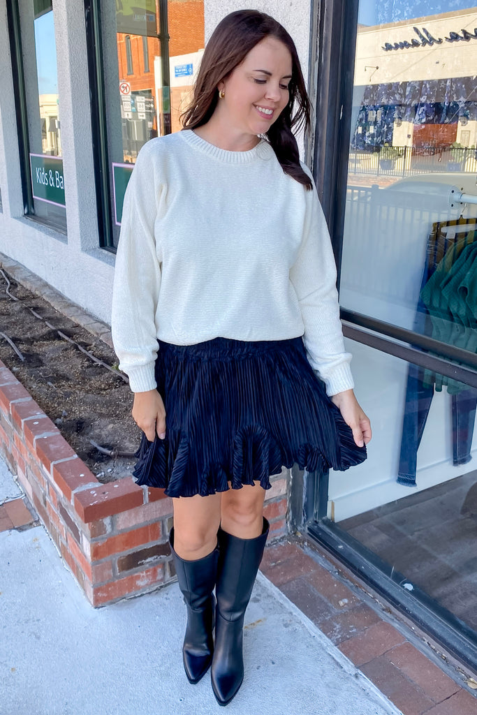 Silky Flutter Black Skirt - Lyla's: Clothing, Decor & More - Plano Boutique