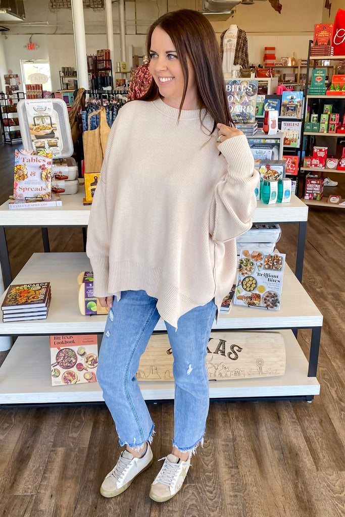 Oversized Almond Sweater - Lyla's: Clothing, Decor & More - Plano Boutique