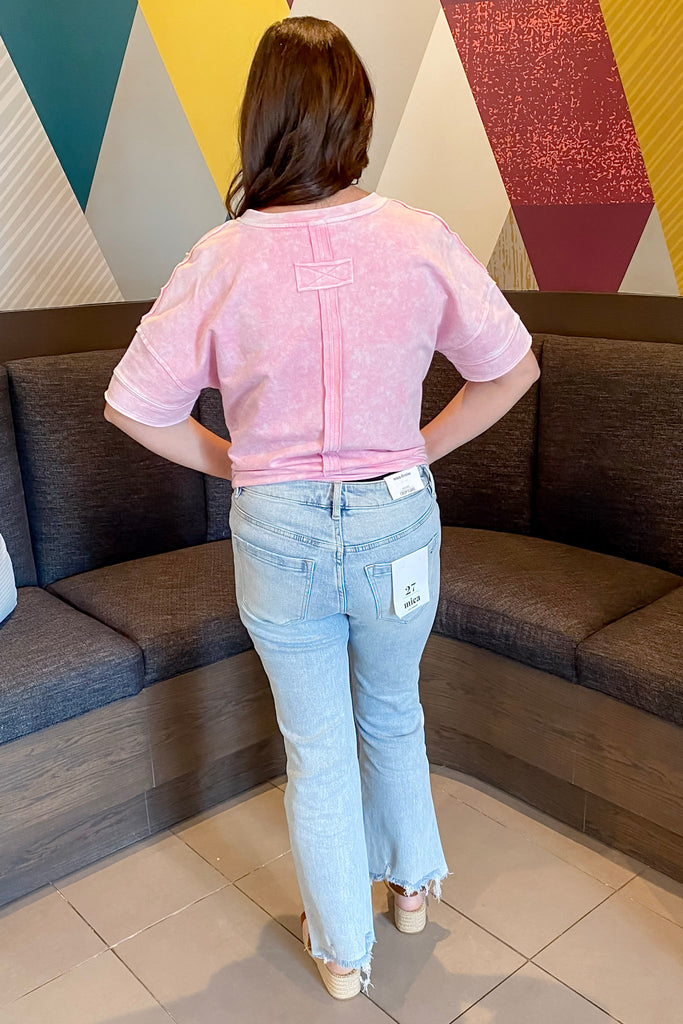 Dodgers Blue High Rise Crop Flare Denim by Mica - Lyla's: Clothing, Decor & More - Plano Boutique