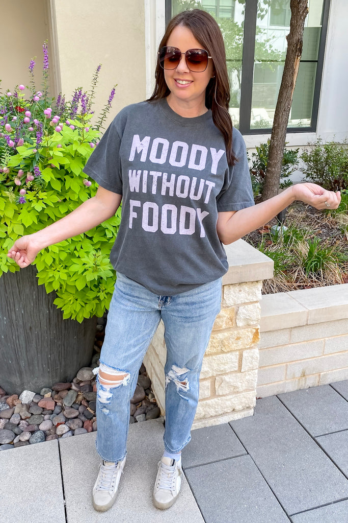 Moody without Foody Grey Top - Lyla's: Clothing, Decor & More - Plano Boutique