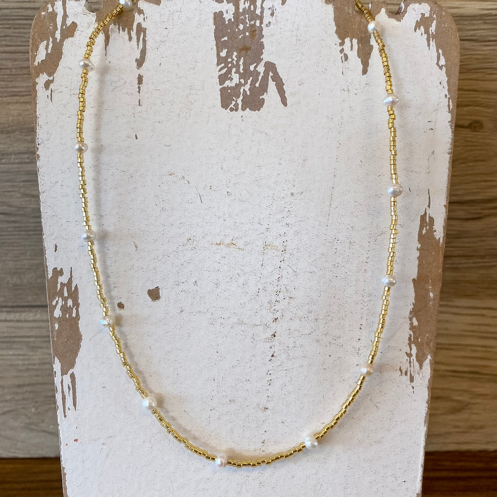 Short Pearl Accented Miyuki Necklace - Lyla's: Clothing, Decor & More - Plano Boutique