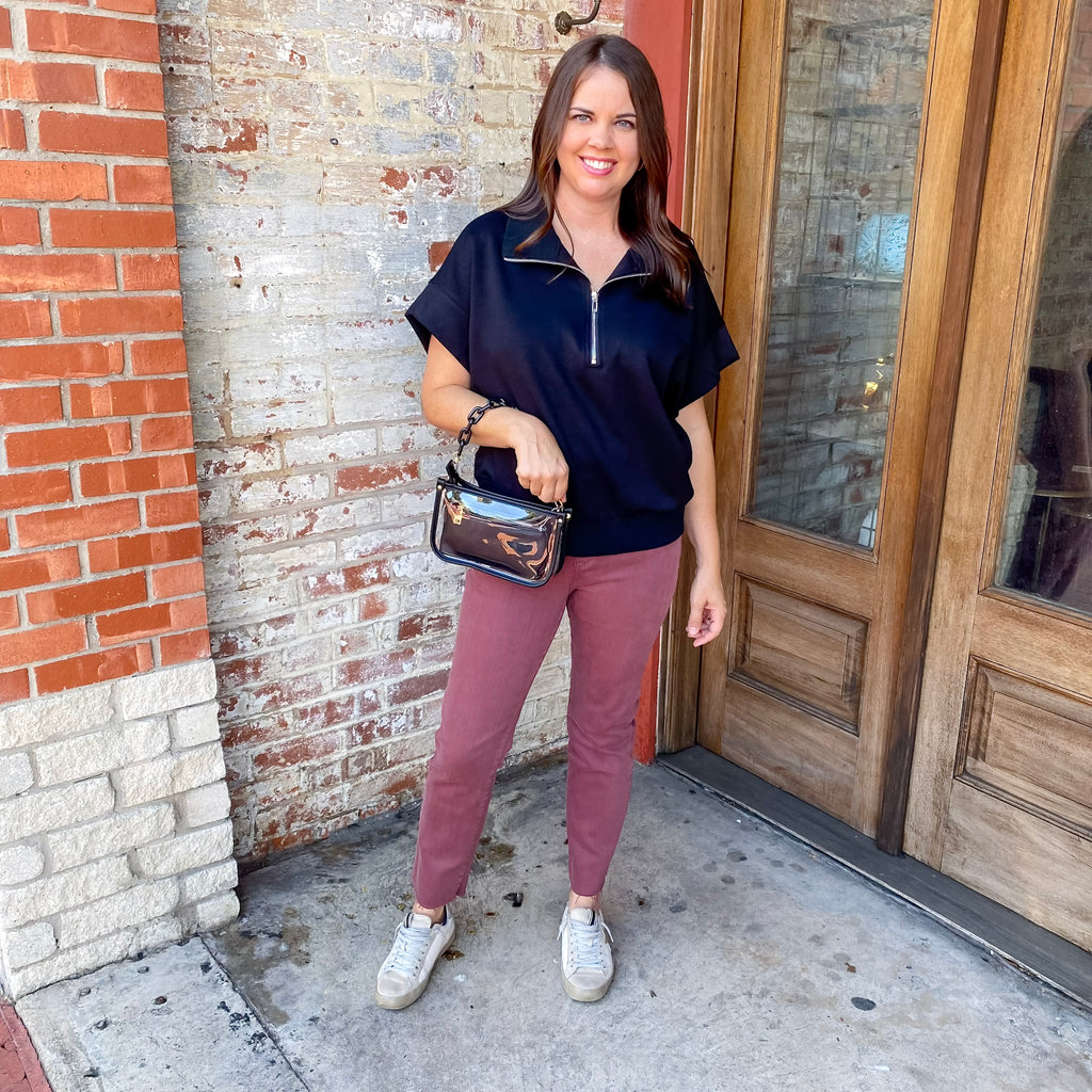 Jen & Co Jessica Vegan Clear Crossbody in Black - Lyla's: Clothing, Decor & More - Plano Boutique