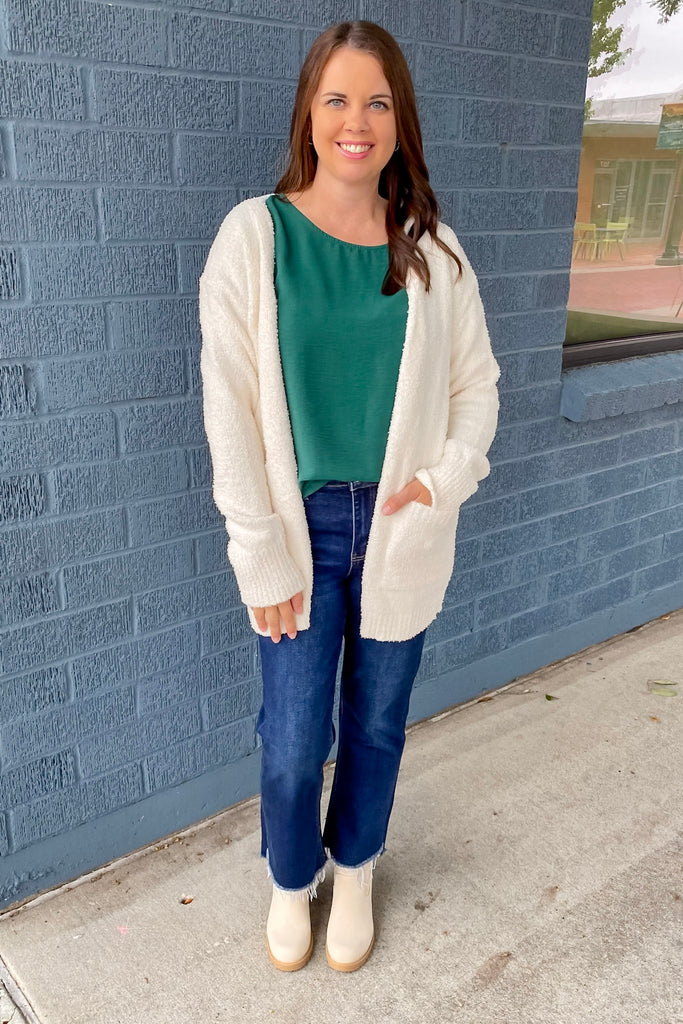 Calm and Cozy Open Front Ivory Cardigan - Lyla's: Clothing, Decor & More - Plano Boutique