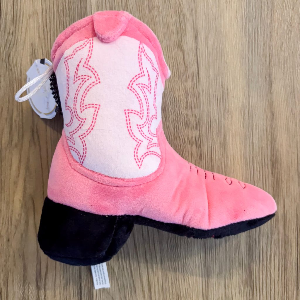 Pink Cowgirl Boot Plush Dog Toy - Lyla's: Clothing, Decor & More - Plano Boutique