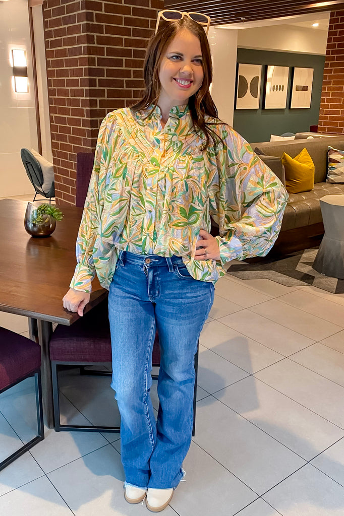 So Clever Lime Sorbet Floral Print Top - Lyla's: Clothing, Decor & More - Plano Boutique
