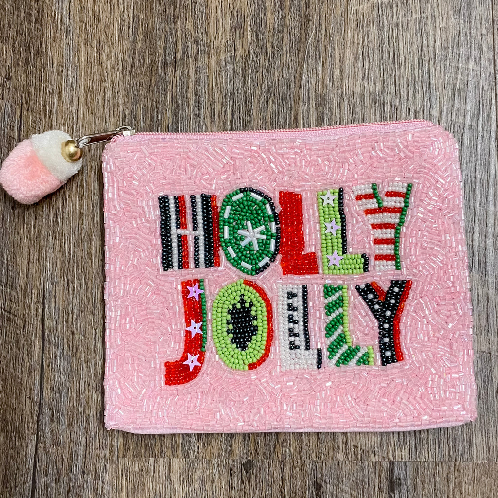 Holly Jolly Beaded Pouch - Lyla's: Clothing, Decor & More - Plano Boutique