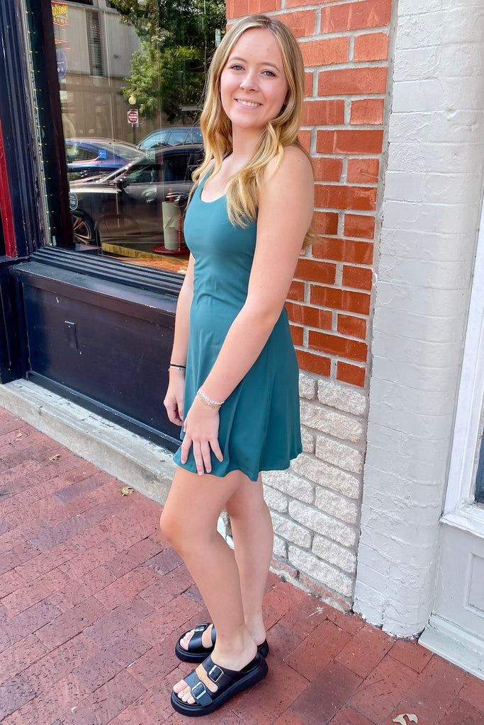 Athleisure Everglade Green Active Romper - Lyla's: Clothing, Decor & More - Plano Boutique