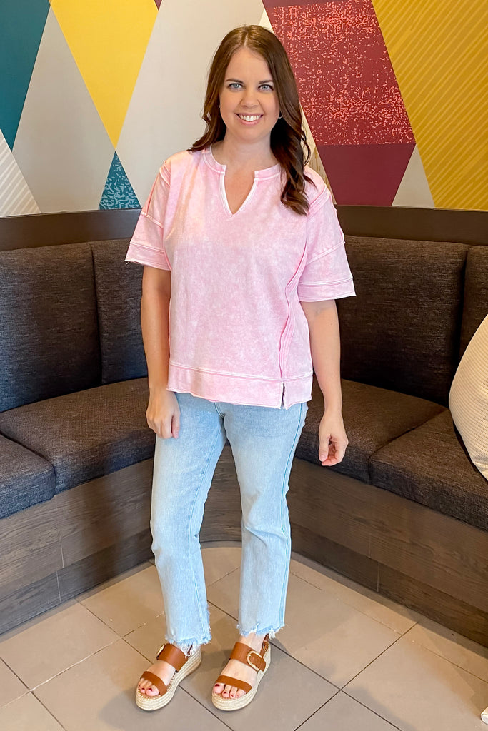 Around the World Pink Top - Lyla's: Clothing, Decor & More - Plano Boutique