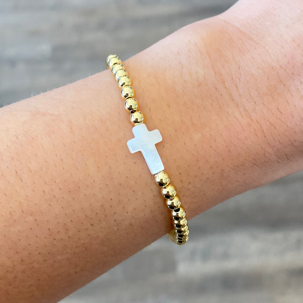 Cross Stretch Bracelet - Lyla's: Clothing, Decor & More - Plano Boutique