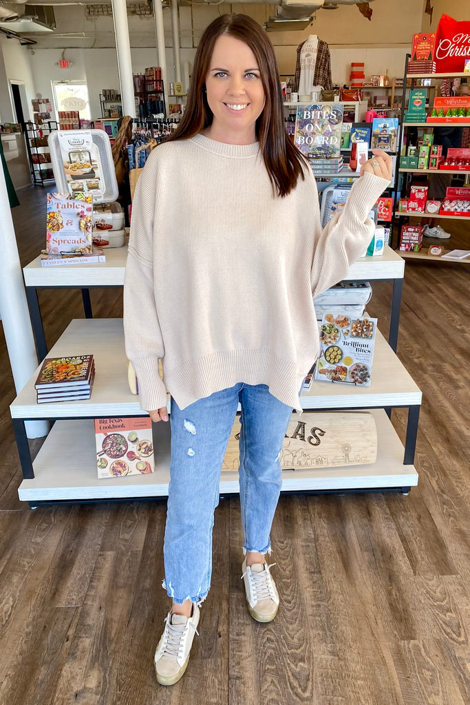 Oversized Almond Sweater - Lyla's: Clothing, Decor & More - Plano Boutique