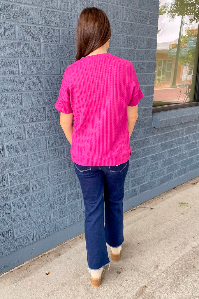 Finding Time Textured Magenta Top - Lyla's: Clothing, Decor & More - Plano Boutique