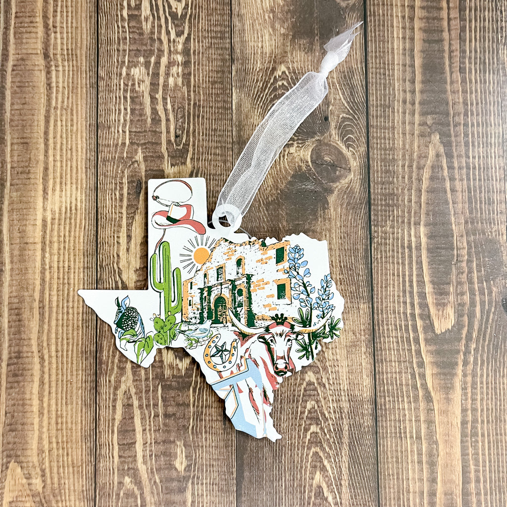 Galvanized Texas Cowboy Ornament - Lyla's: Clothing, Decor & More - Plano Boutique