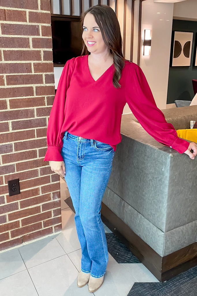 In My Way Burgundy Longsleeve Top - Lyla's: Clothing, Decor & More - Plano Boutique