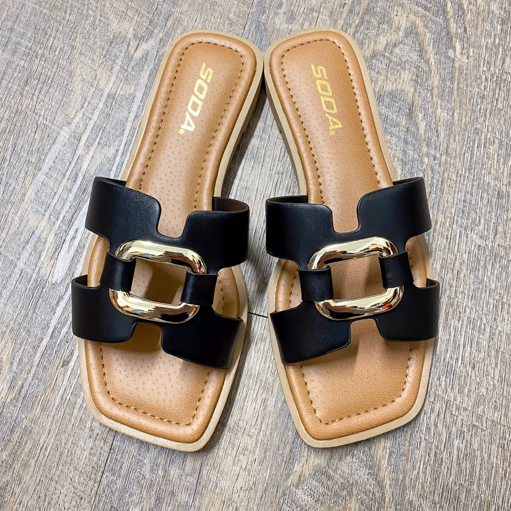 Feng Black Buckle Sandals - Lyla's: Clothing, Decor & More - Plano Boutique