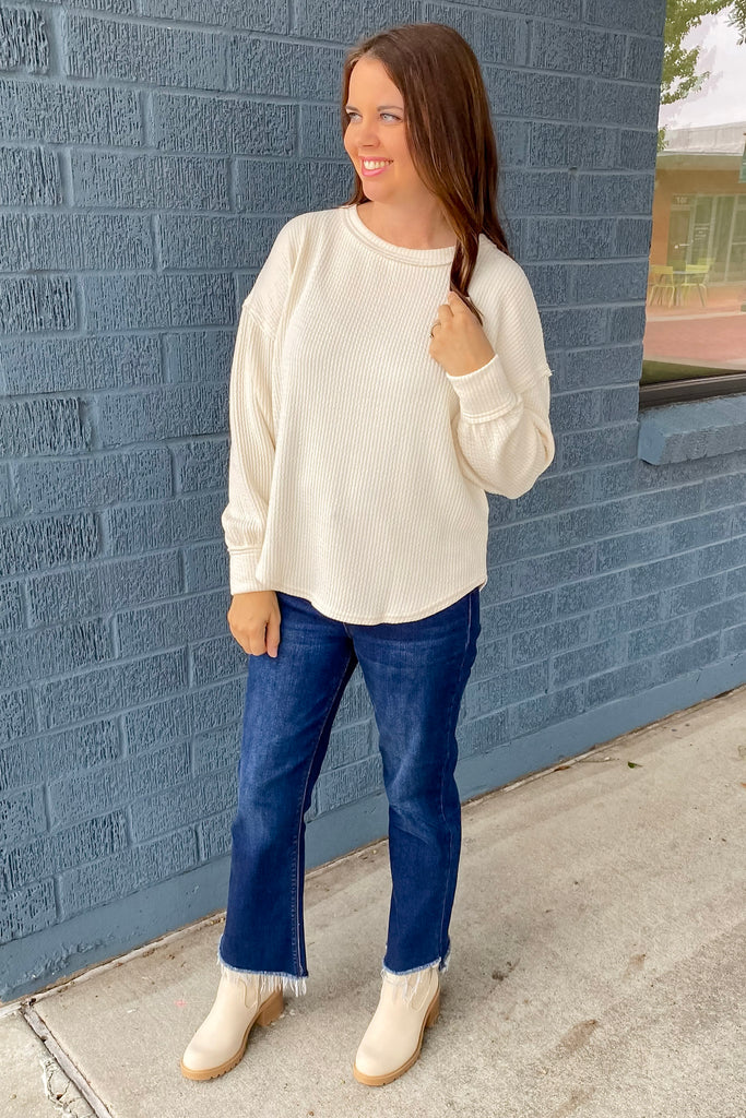 Cute As Can Be Cream Sweater - Lyla's: Clothing, Decor & More - Plano Boutique