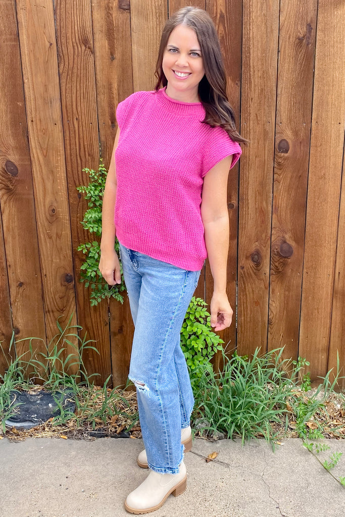 Isn't She Wonderful Ribbed Pink Sweater - Lyla's: Clothing, Decor & More - Plano Boutique