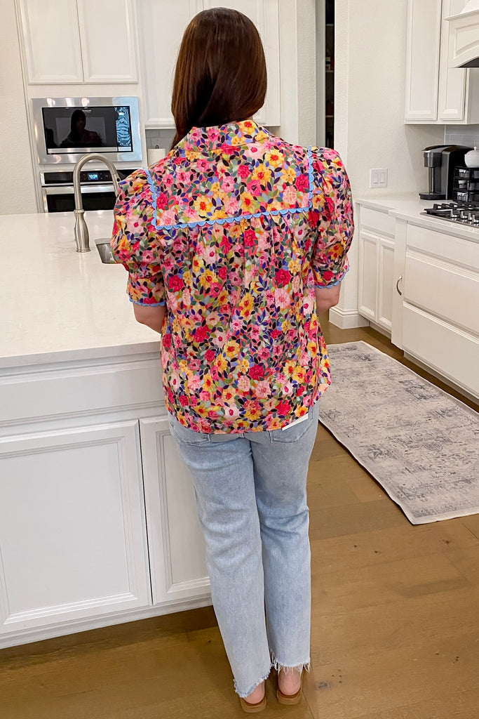 Live It Up Vibrant Floral Print Top - Lyla's: Clothing, Decor & More - Plano Boutique