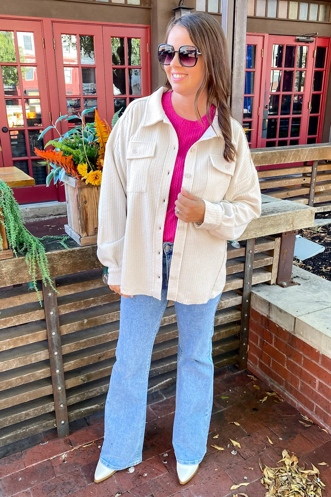 Better Off Button Up Cream Shacket - Lyla's: Clothing, Decor & More - Plano Boutique