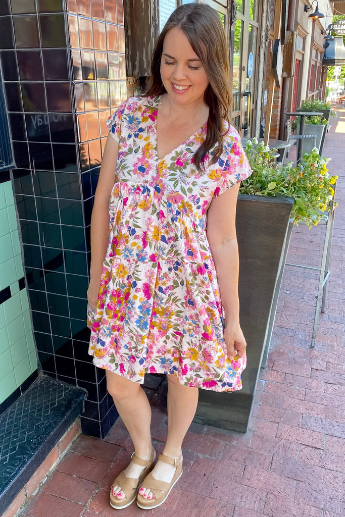 Don't Let Me Go Floral Print Pink Dress - Lyla's: Clothing, Decor & More - Plano Boutique