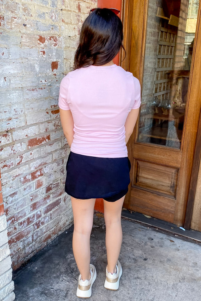 Athleisure Essential Short Sleeve Micro Ribbed Lilac Top - Lyla's: Clothing, Decor & More - Plano Boutique