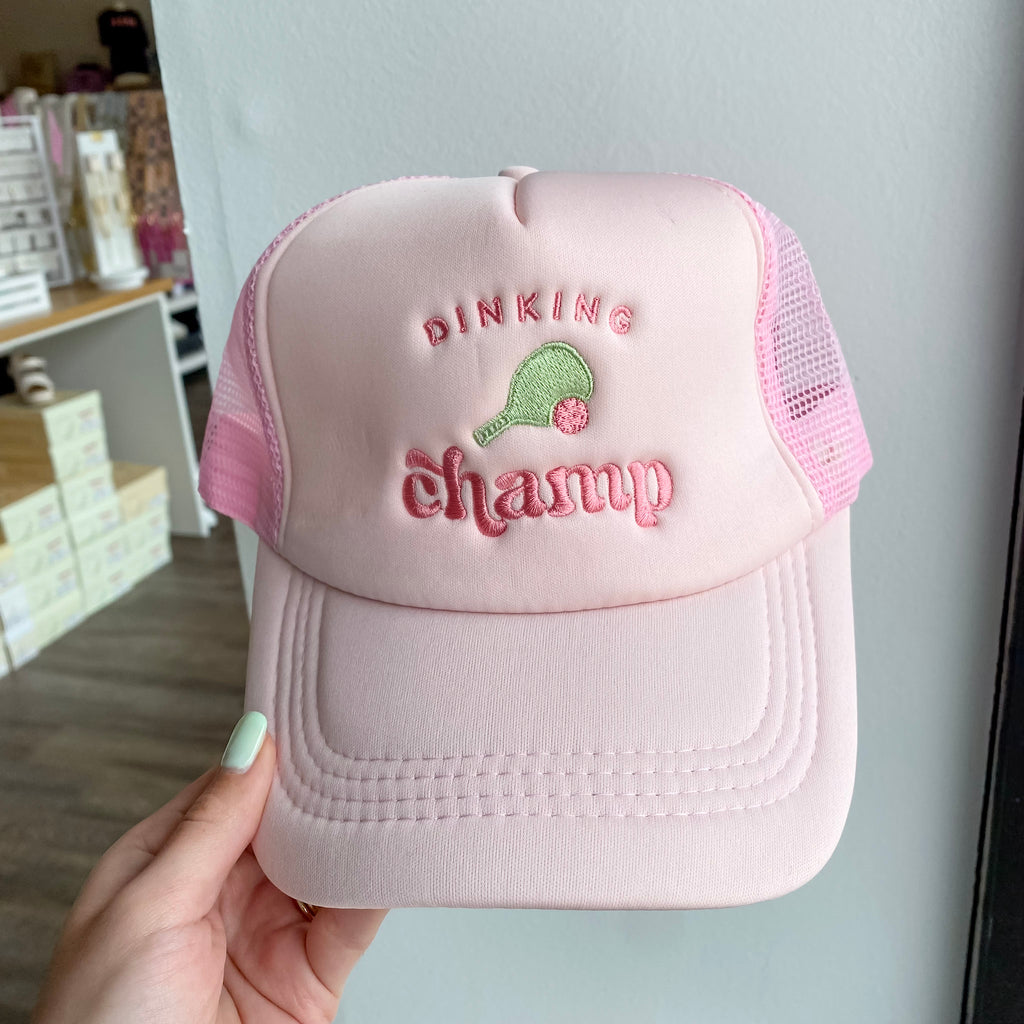 Embroidered Trucker Hat - Dinking Champ - Lyla's: Clothing, Decor & More - Plano Boutique