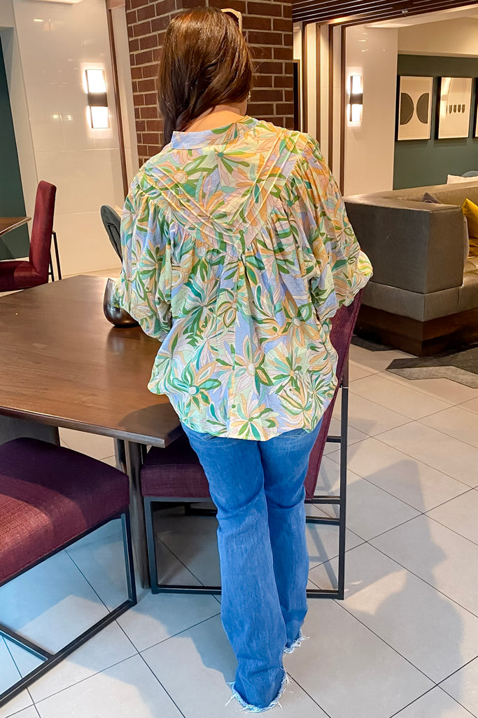 So Clever Lime Sorbet Floral Print Top - Lyla's: Clothing, Decor & More - Plano Boutique