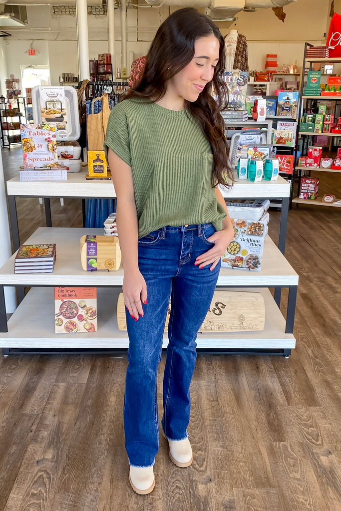 Love Me Forever Olive Top - Lyla's: Clothing, Decor & More - Plano Boutique