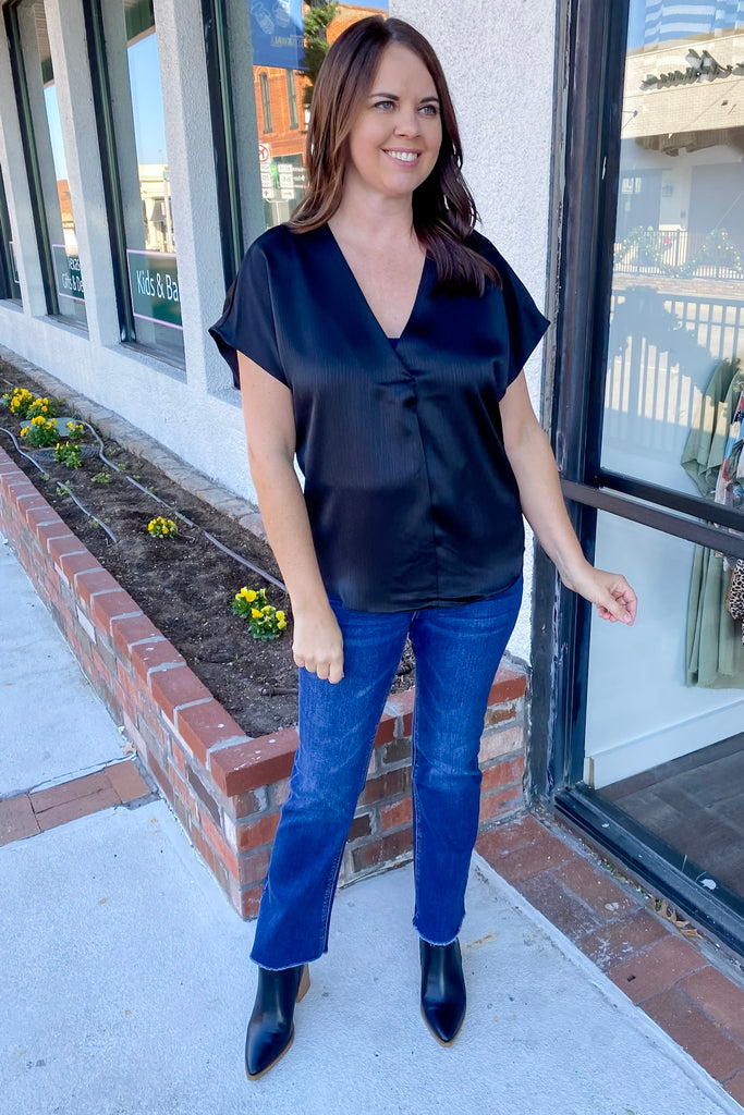 Like It Better Black Silk Top - Lyla's: Clothing, Decor & More - Plano Boutique