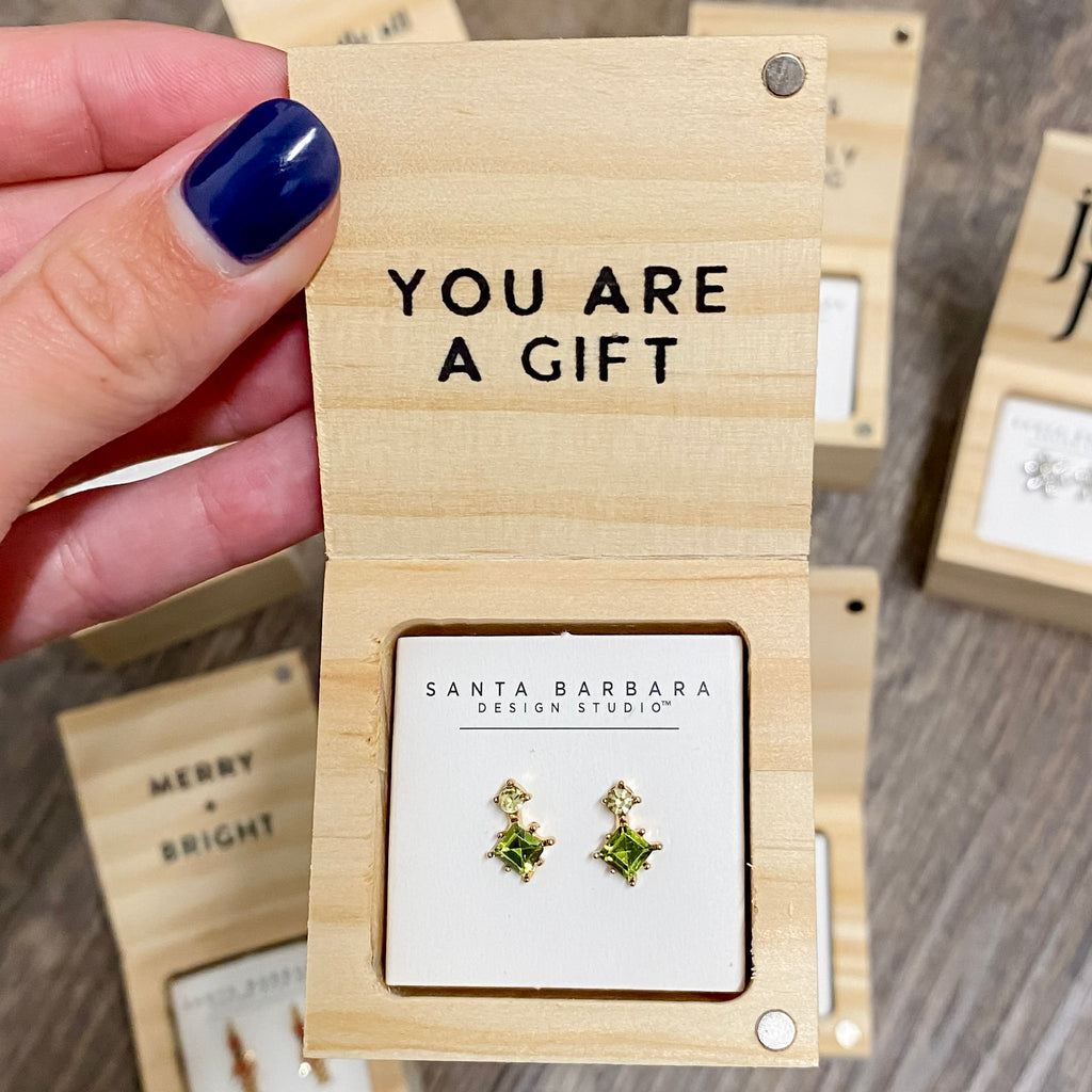 Treasure Box Christmas Earrings - Lyla's: Clothing, Decor & More - Plano Boutique