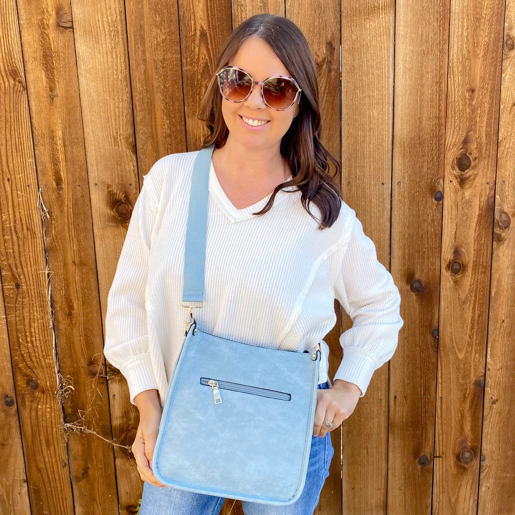 Jen & Co Posie Crossbody Handbag - Blue - Lyla's: Clothing, Decor & More - Plano Boutique