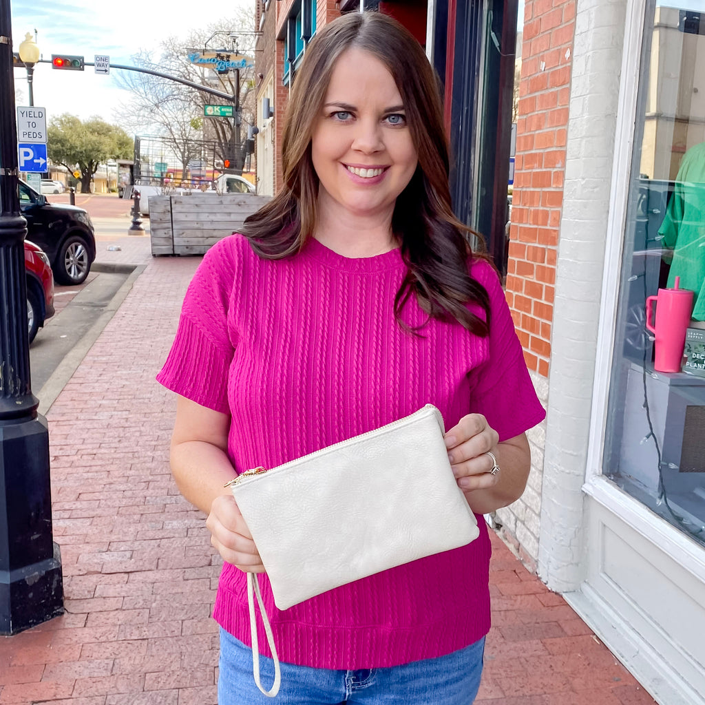Jen & Co Riley Crossbody Handbag in Ivory - Lyla's: Clothing, Decor & More - Plano Boutique