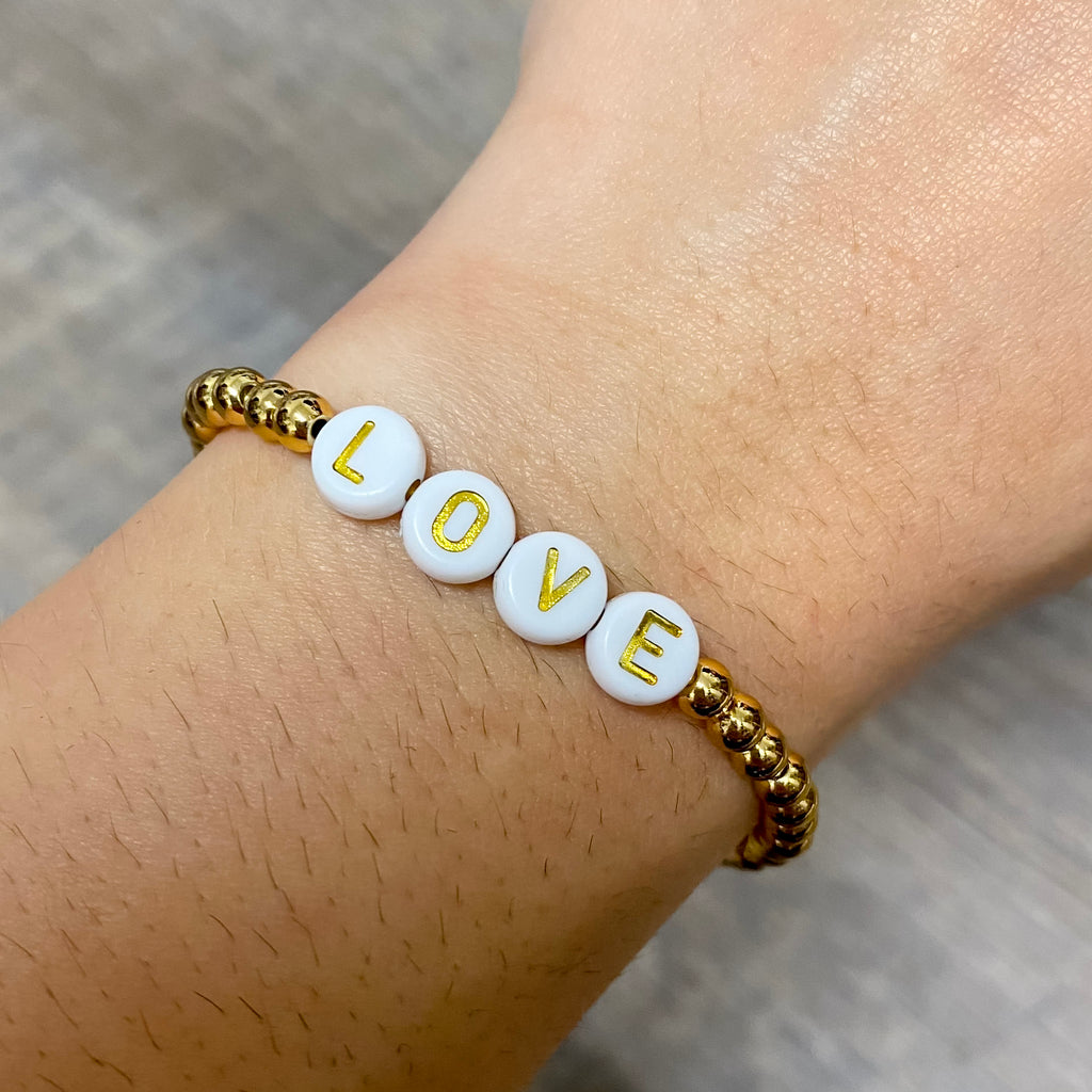 LOVE Beaded Bracelet - Lyla's: Clothing, Decor & More - Plano Boutique