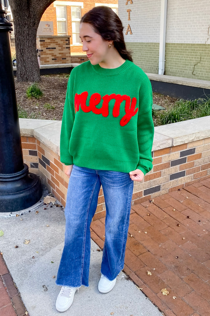 Merry Green Sweater - Lyla's: Clothing, Decor & More - Plano Boutique