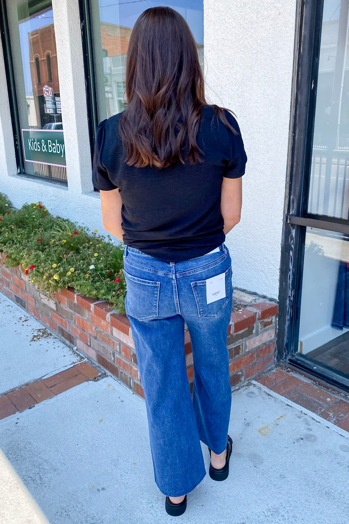 Olivia Upgraded High Rise Raw Hem Wide Leg Denim by Vervet - Lyla's: Clothing, Decor & More - Plano Boutique