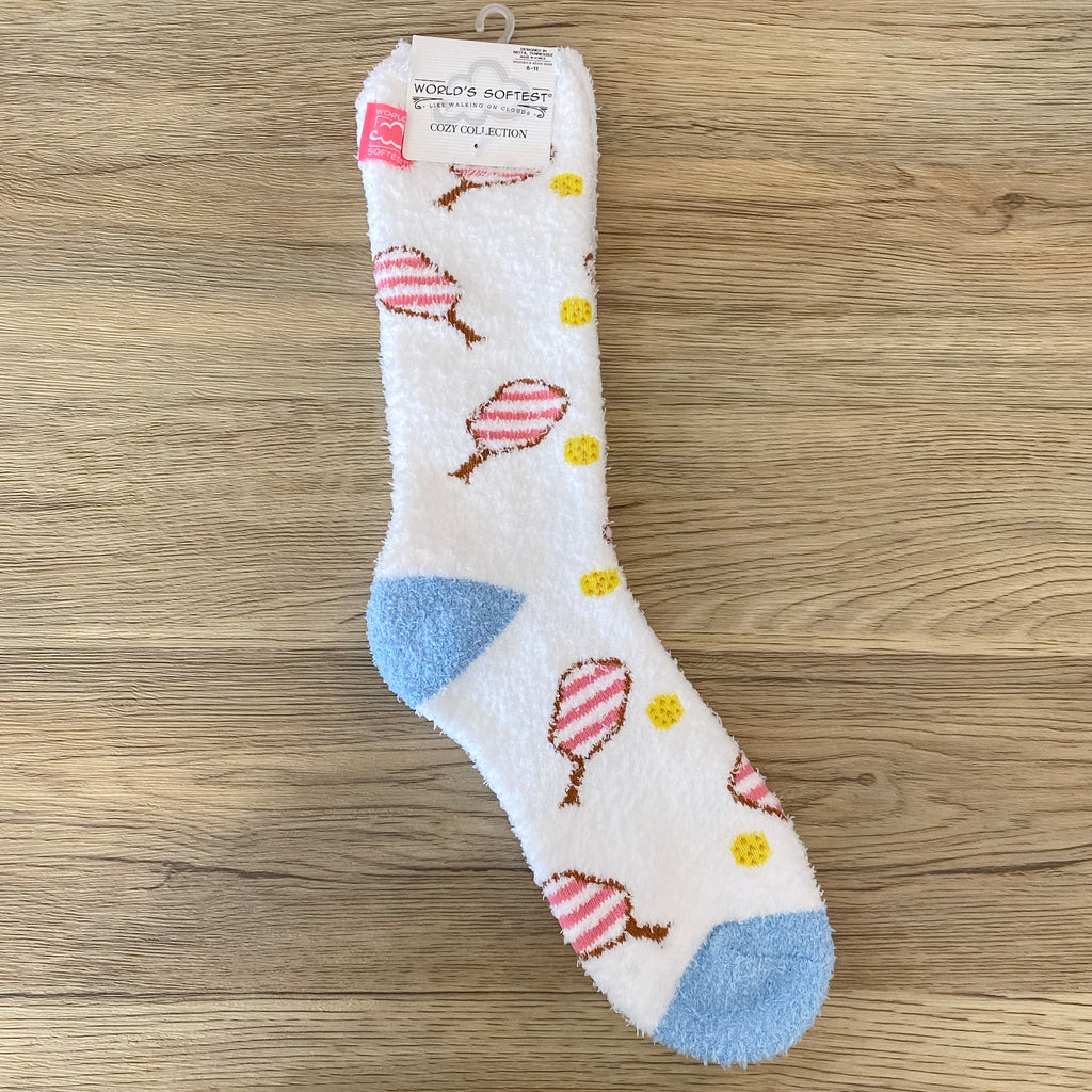 Pickleball Pink Cozy Ladies Socks - Lyla's: Clothing, Decor & More - Plano Boutique