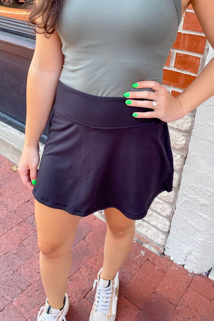 Athleisure Black Basic Skort - Lyla's: Clothing, Decor & More - Plano Boutique