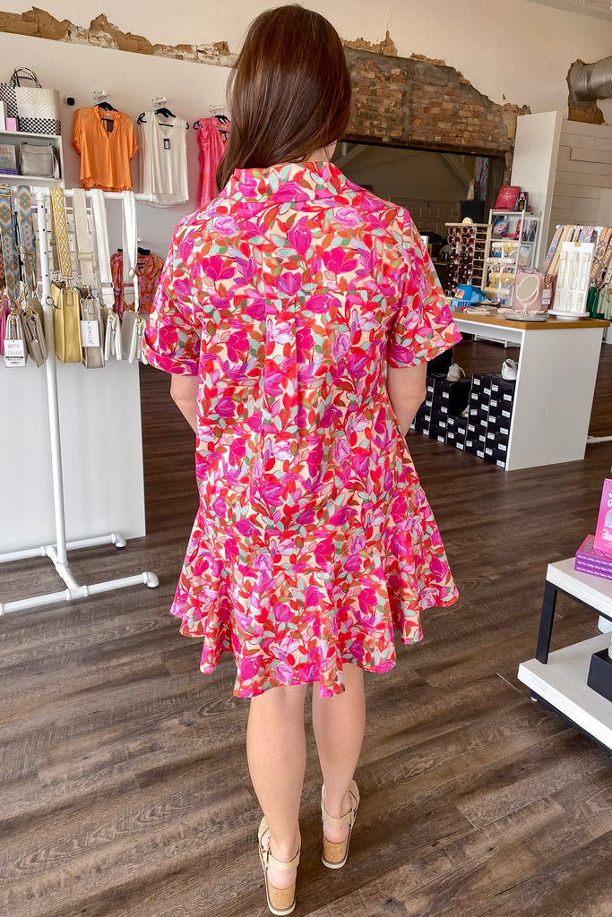 Secret Garden Floral Print Plum Dress - Lyla's: Clothing, Decor & More - Plano Boutique