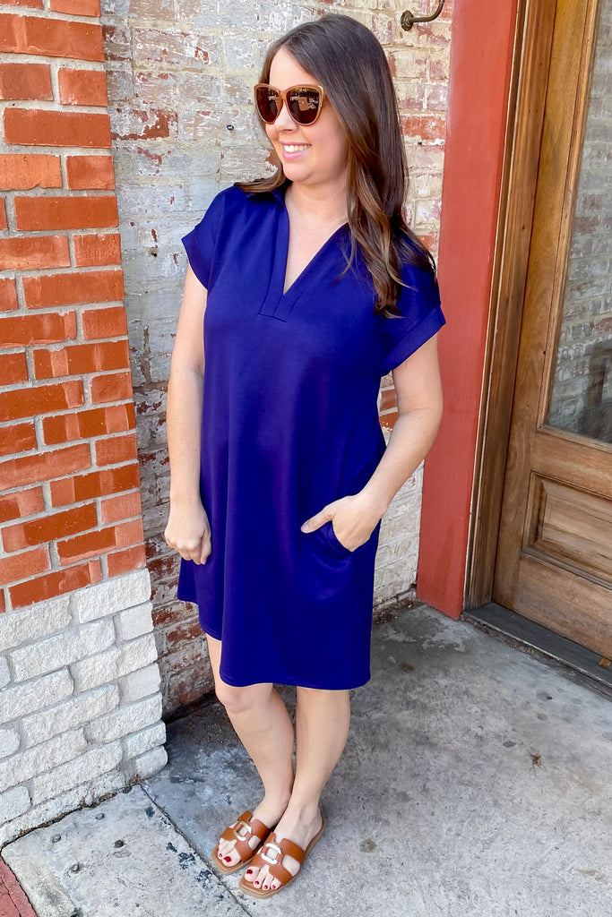 Navy Ease Dress - Lyla's: Clothing, Decor & More - Plano Boutique