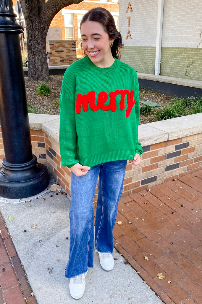 Merry Green Sweater - Lyla's: Clothing, Decor & More - Plano Boutique