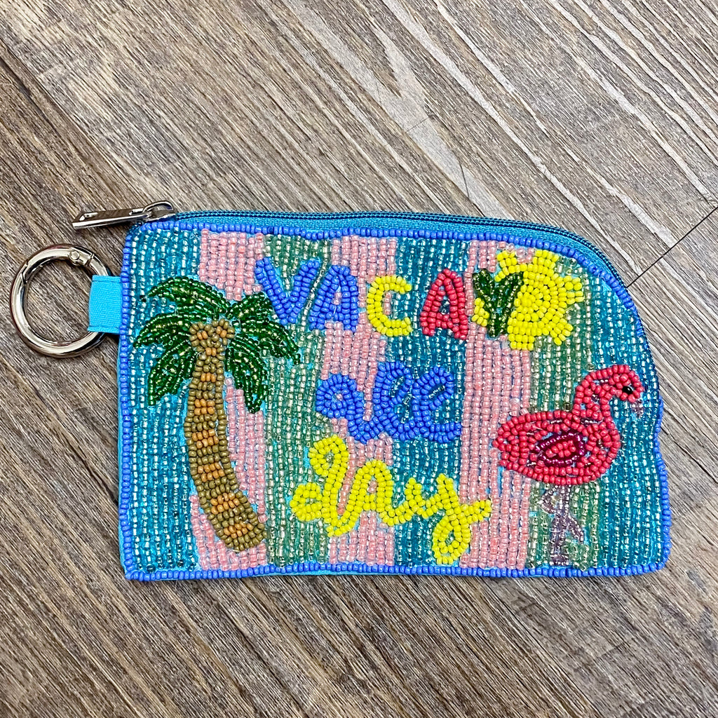 Vacay All Day Beaded Keychain Pouch - Lyla's: Clothing, Decor & More - Plano Boutique