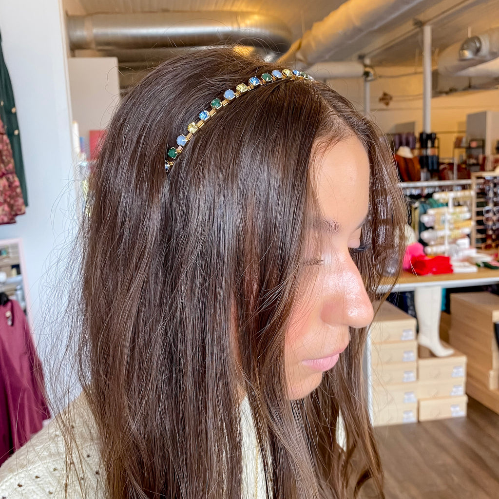 Skinny Multi Crystal Headband - Lyla's: Clothing, Decor & More - Plano Boutique