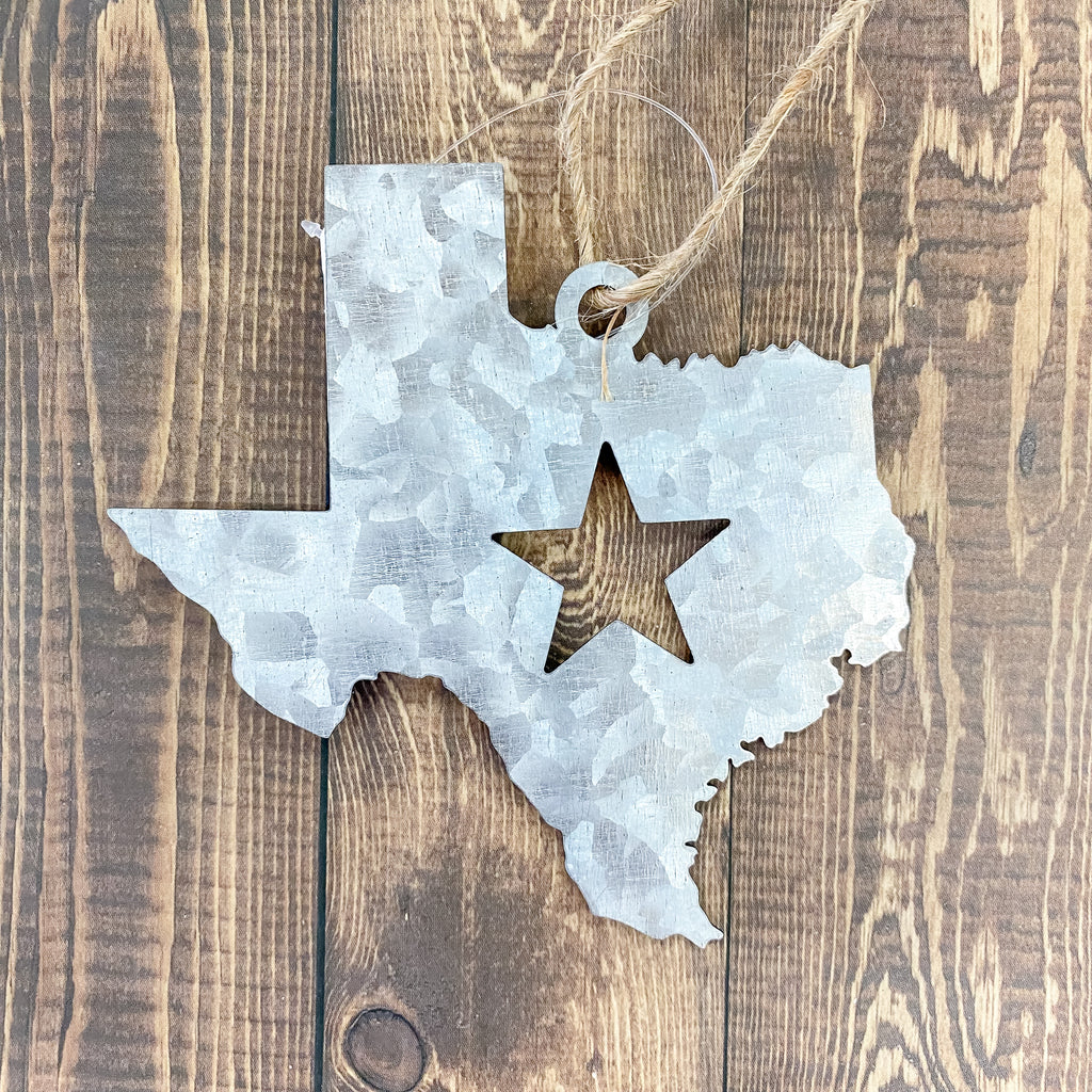 Texas Star Galvanized Ornament - Lyla's: Clothing, Decor & More - Plano Boutique