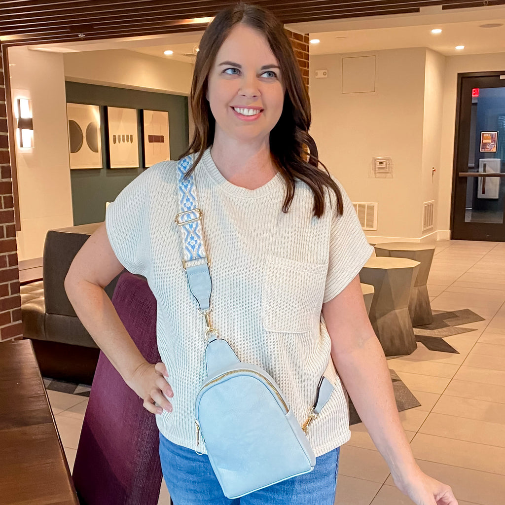 Jen & Co Ellen Crossbody Purse - Dusty Blue - Lyla's: Clothing, Decor & More - Plano Boutique