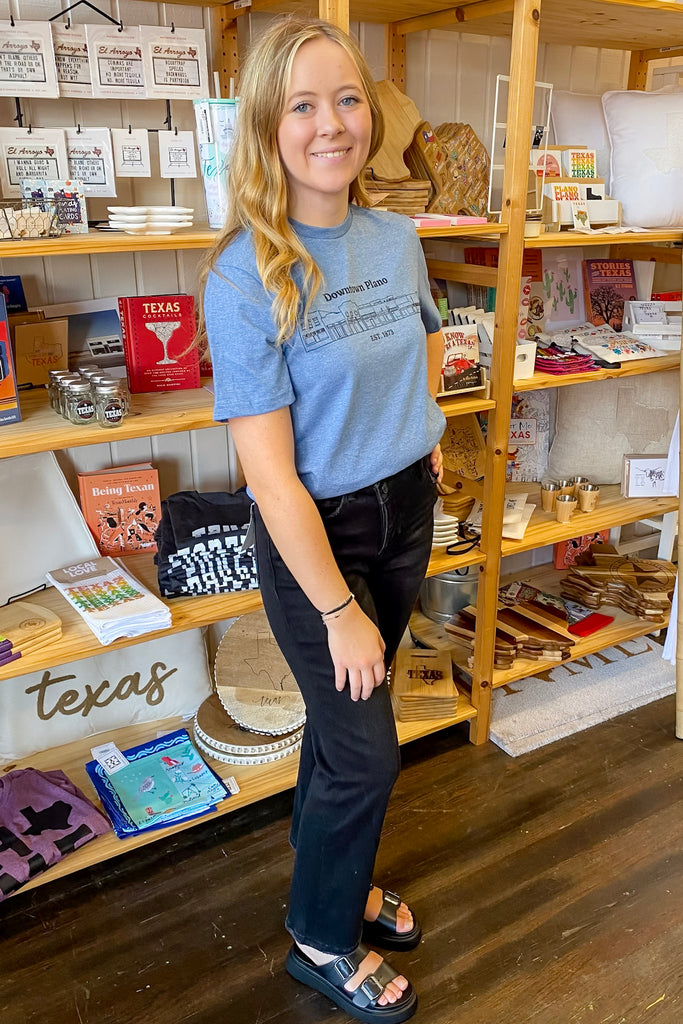 Downtown Plano Heather Blue Top - Lyla's: Clothing, Decor & More - Plano Boutique