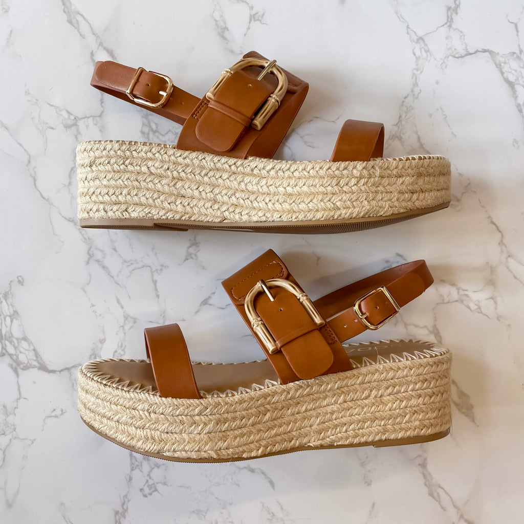 Grand Tan Buckle Platform Sandal - Lyla's: Clothing, Decor & More - Plano Boutique