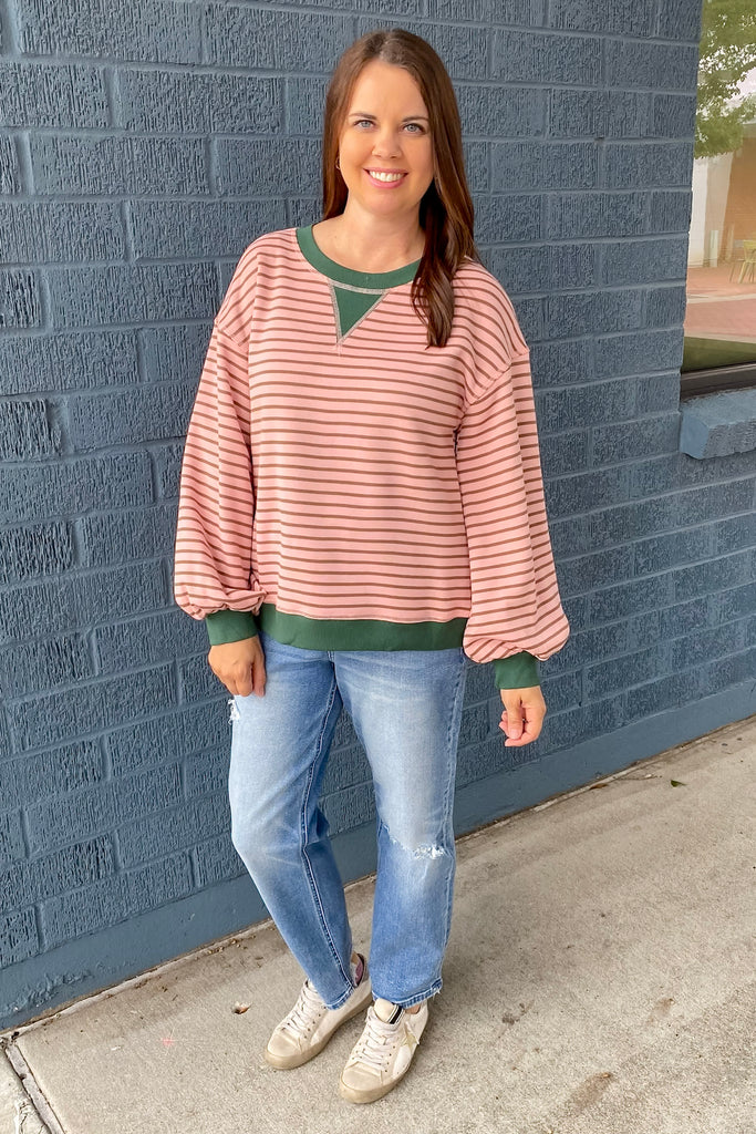 A Lyla's Dream Pink and Green Sweater - Lyla's: Clothing, Decor & More - Plano Boutique